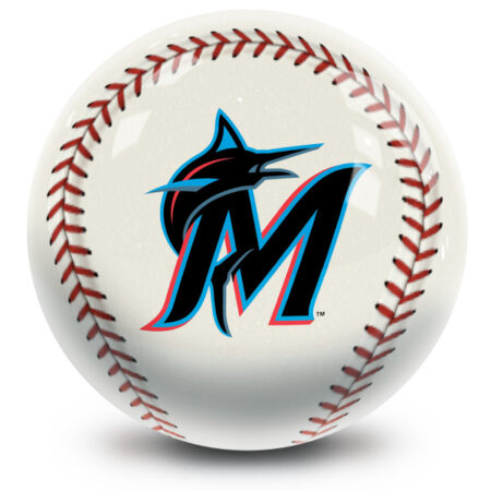 Miami Marlins Baseball Logo Bowling Ball - Image 2