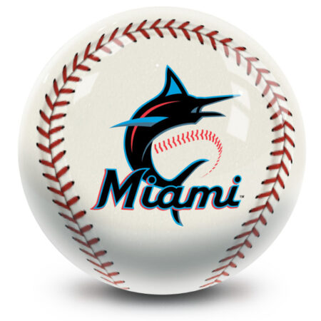 Miami Marlins Baseball Logo Bowling Ball