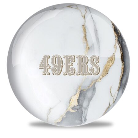 OTB NFL San Francisco 49ers White Marble Bowling Ball - Image 2
