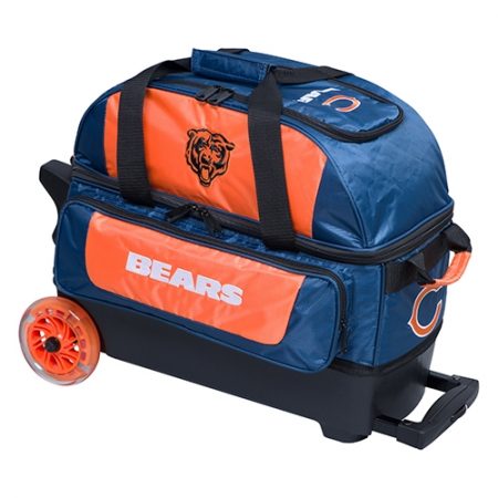 chicago bears nfl double roller bowling bag