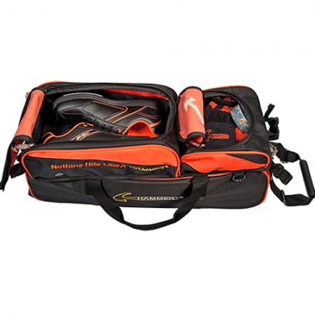 hammer premium triple tote with shoe pouch black orange shoes