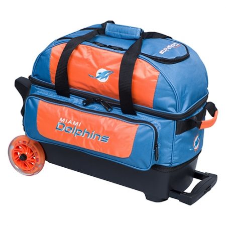 miami dolphins nfl double roller bowling bag