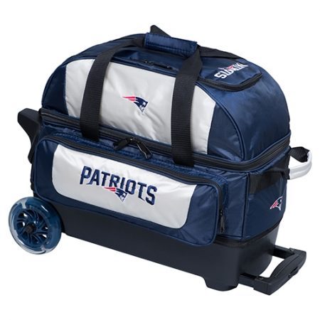 new england patriots nfl double roller bowling bag