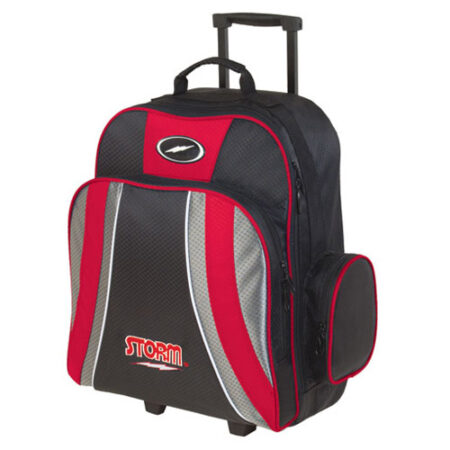 storm rascal single bowling ball roller bag black red