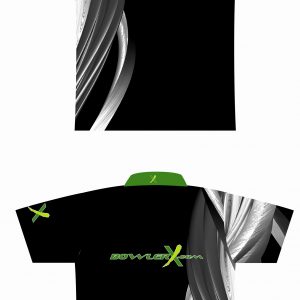 BowlerX.com Dye Sublimated Bowling Shirt Black/Silver