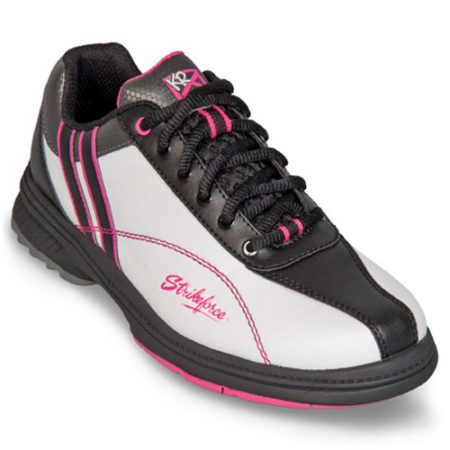 KR Strikeforce Women's Starr White/Black/Pink Wide Bowling Shoes