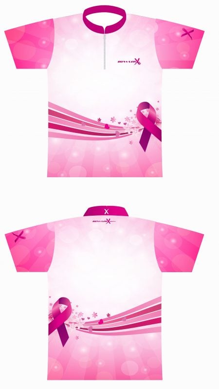 BowlerX.com Dye Sublimated Breast Cancer Bowling Shirt