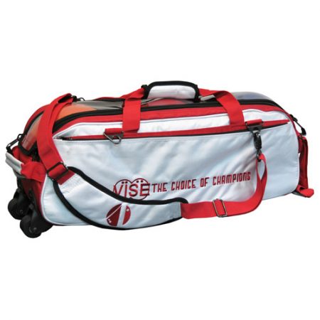 Vise Clear Top Triple Bowling Ball Tote White/Red