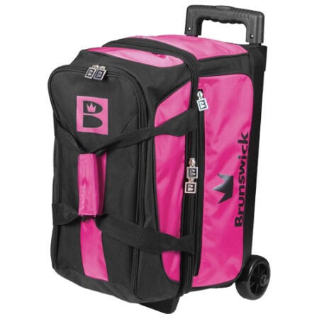 brunswick blitz double 2 ball roller bowling bag pink