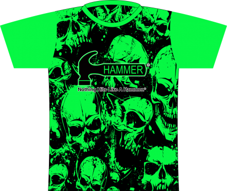 Hammer Green Skulls Dye-Sublimated Shirt
