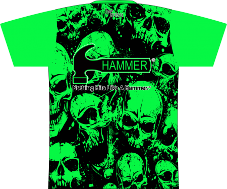 Hammer Green Skulls Dye-Sublimated Shirt - Image 2