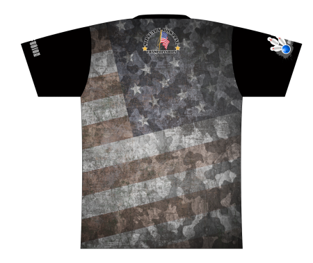 Military Bowling Patriotic Grunge Dye-Sublimated Shirt - Image 2