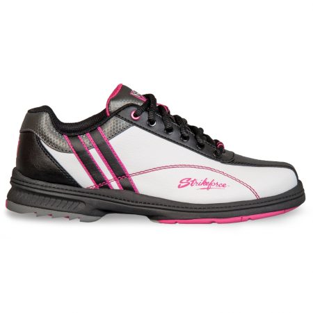 KR Strikeforce Women's Starr White/Black/Pink Wide Bowling Shoes - Image 3