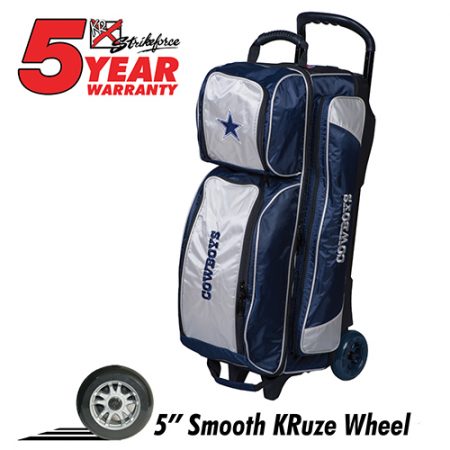 dallas cowboys nfl triple roller bag