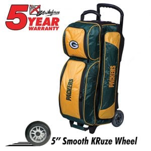 green bay packers nfl triple roller bag