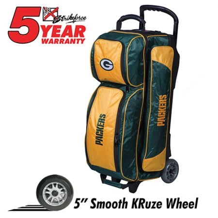 green bay packers nfl triple roller bag