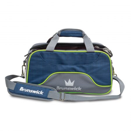 Brunswick Deluxe Double Tote Navy/Lime No Shoe Pouch