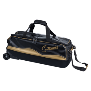 hammer force slim triple tote black gold