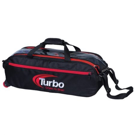 turbo pursuit black red triple tote