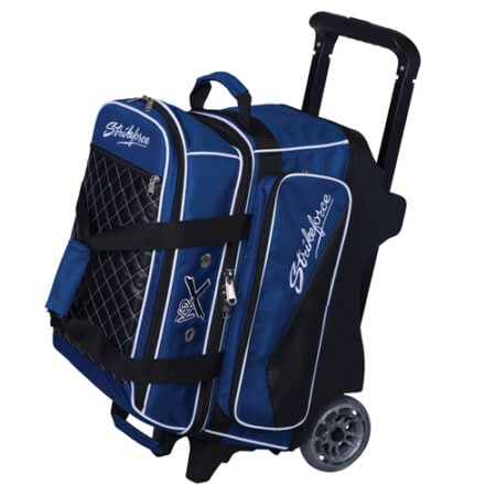 kr strikeforce royal flush black blue 2 ball double bowling bag