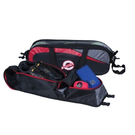Ebonite Players Slim Triple Tote with Shoe Pouch Black/Red - Image 2