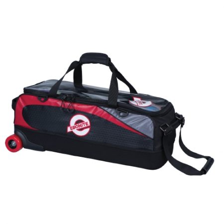 players slim triple tote red black