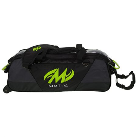 motiv ballistix black grey lime triple tote