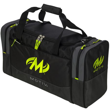 motiv shock black grey lime double tote bag