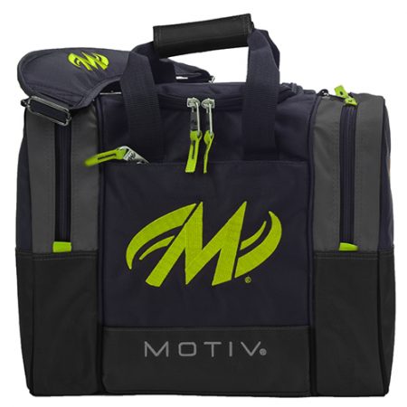 motiv shock black grey lime single tote bag