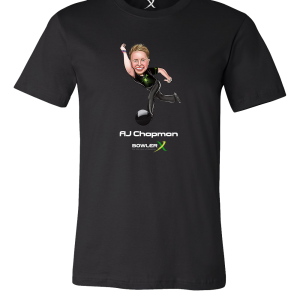 aj chapman bowling caricature t shirt