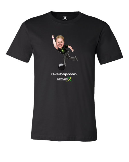 aj chapman bowling caricature t shirt