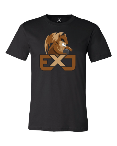 ej tackett exj squirrel logo bowling shirt