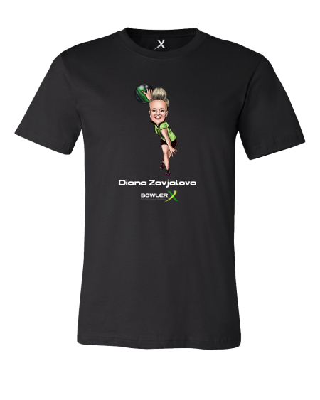 diana zavjalova caricature bowling shirt pwba bowlerx diana z shirt