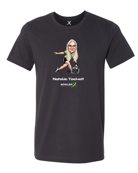 Natalie Tackett PWBA Caricature Bowling T-Shirt - Image 3