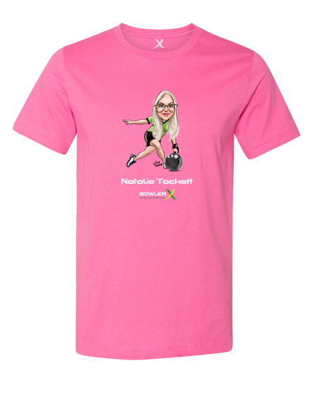 Natalie Tackett PWBA Caricature Bowling T-Shirt - Image 2