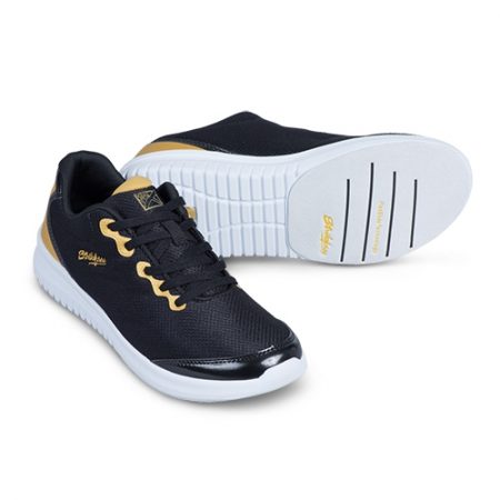 KR Strikeforce Glitz Black/Gold Mesh Women's Bowling Shoes - Image 2