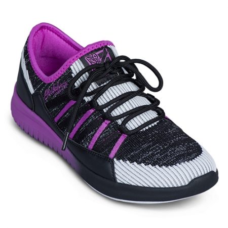 kr jazz black purple white mesh womens bowling shoes