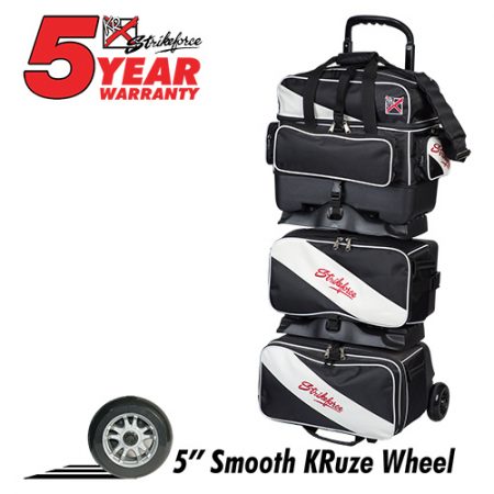 kr fast 6-ball roller bag black white