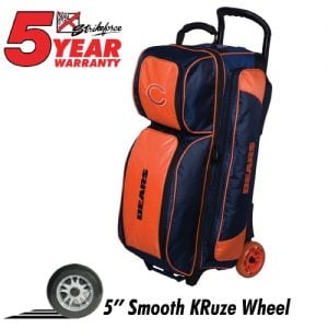 chicago bears nfl triple roller bowling bag