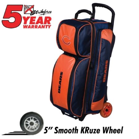 chicago bears nfl triple roller bowling bag