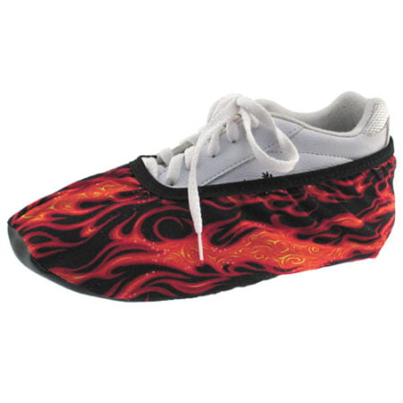 flames mens bowling shoe covers on fire