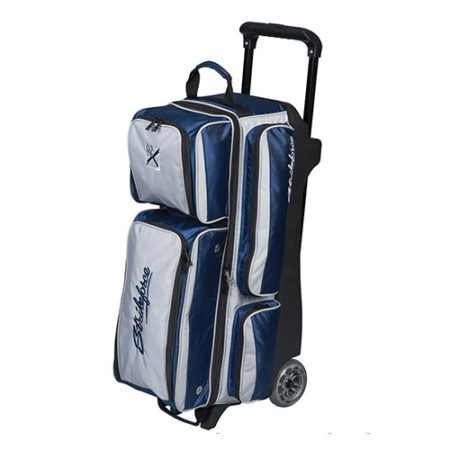 kr konvoy triple bowling roller bag blue silver