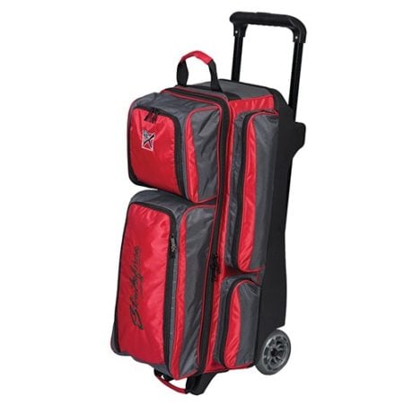 kr konvoy triple roller bowling bag red