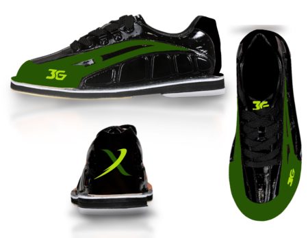 BowlerX Tour Black Green Custom Bowling Shoes