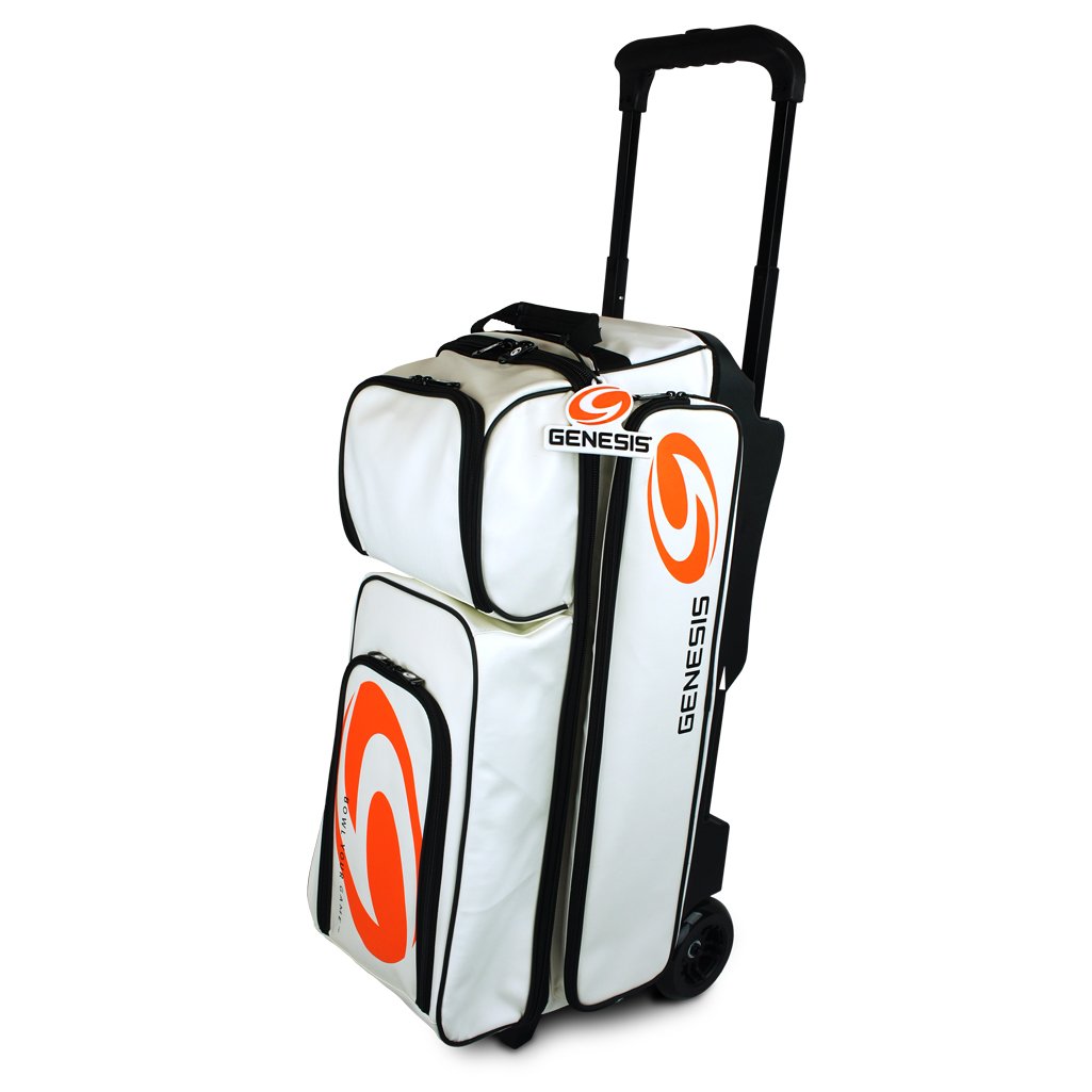 Genesis Carbon Triple Roller Bowling Bag - White/Black