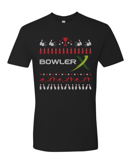 BowlerX Ugly T Shirt Festive Christmas Holiday Bowling Shirt