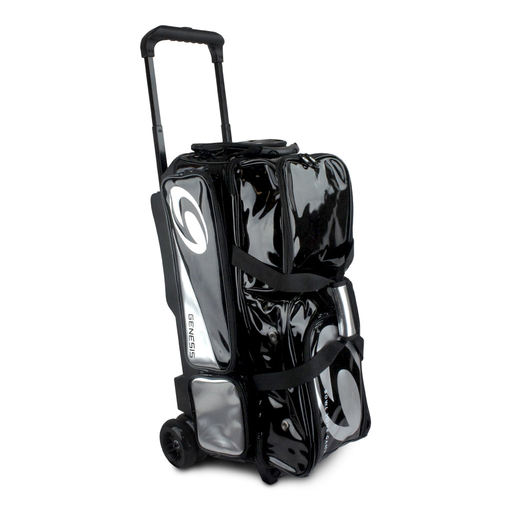 Vise Clear Top 3 Ball Roller Bowling Bag - Black/Pink