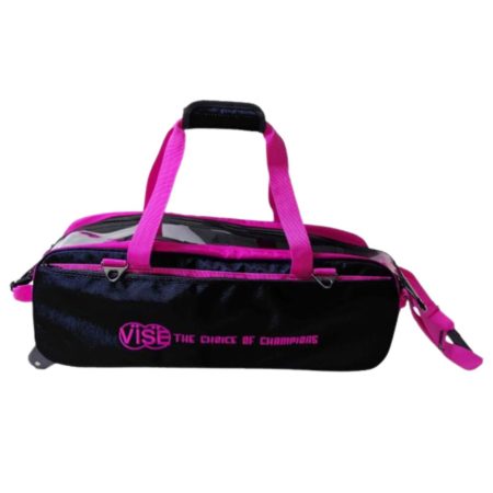 Vise Clear Top Triple Bowling Ball Tote Black/Pink
