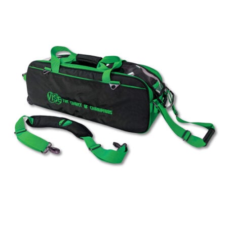 vise clear top triple bowling tote black green