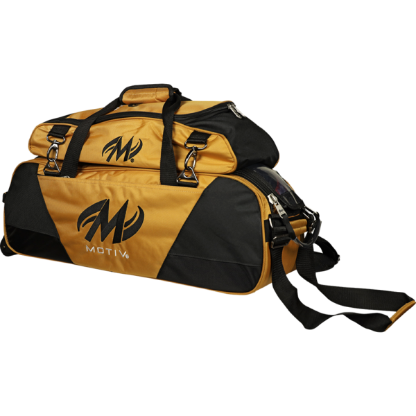 Motiv Ballistix Limited Edition Gold/Black Triple Tote/Shoe Bag Bundle